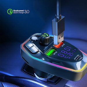 Chargeur de voiture électrique MODORWY avec écran numérique, charge rapide 18W, PD QC3.0, BT5.1, lumière RGB, fonction de lecture de <span class=keywords><strong>carte</strong></span> TF - Product Image 2