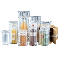 Sac de protection pour bouteille de vin gonflable antichoc réutilisable, matériau PA, taille personnalisable, film à bulles à colonnes d'air, emballage de protection