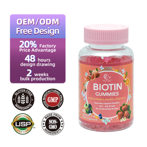 Suplemento de colágeno y queratina DUOZI OEM, gomitas de biotina y vitamina C, productos de belleza al por mayor para el cuidado de la piel, cabello y uñas - Product Image 1