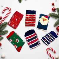 Chaussettes cadeaux jacquard personnalisées de haute qualité Coffret cadeau jetable et antidérapant de conception libre pour Noël Vente en gros Bienvenue OEM