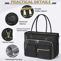 Sac fourre-tout enseignant sac d'ordinateur portable de 15.6 pouces pour femmes, sac de travail sac fourre-tout d'infirmière, sac de messager d'ordinateur professionnel