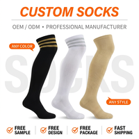 Chaussettes de football personnalisées de haute qualité pour jeunes avec logo personnalisé |   Chaussettes de football antidérapantes respirantes écologiques antibactériennes hautes jusqu'au genou