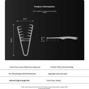Nuovo Pettine Volumizzante con Manico in Plastica ABS per Uomo e Donna, Copertura Capelli e Frangia, Effetto Volume - Product Image 4