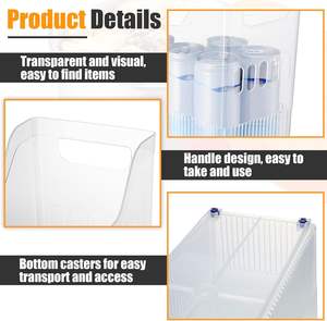 Panier de rangement rectangulaire transparent boîte de tri de bureau pour le stockage de légumes de fruits de collation - Product Image 3