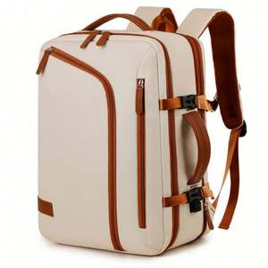 Waterproof Nylon Geometric Zipper Business Casual Outdoor Travel Laptop <b>Backpack</b> Custom Logo Expandable 15.6 Inch <b>Large</b> Capacity - Product Image 1