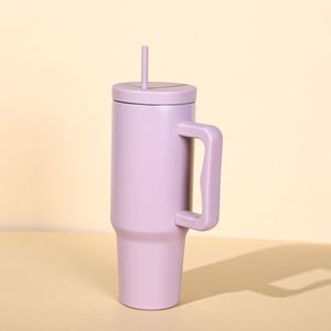 Car H4.0 <b>Handle</b> Travel <b>Tumbler</b> <b>40oz</b> Double Wall Vacuum Mug Lid Straw Anti-Slip OEM Custom Logo - Product Image 5