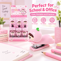 MIAX Agrafeuse Mini Mignonne Pêche en Silicone Souple, Agrafeuse de Bureau Dessin Animé pour l'École, le Bureau, Cadeau pour Enfants