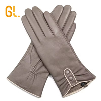 Gants en cuir de mouton véritable GL4 pour femme, style robe douce, pour conductrice