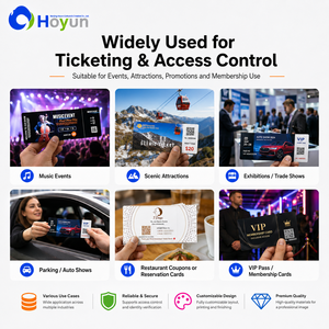 Boletos Transparentes con Impresión de Logotipo Personalizado de la Marca Hongyun, Disponibles en Múltiples Materiales para Lugares Turísticos y <span class=keywords><strong>Conciertos</strong></span> - Product Image 3