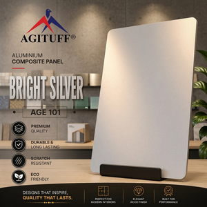 BRIGHT SILVER- AGE 101 Lámina de Aluminio Compuesto Premium ACP para Revestimiento de Paredes Exteriores, Ignífuga, Ligera, Antiestática - Product Image 2