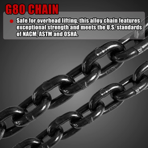Eslingas de Cadena de Acero Galvanizado Soldado con Grado G80/G100 para Trabajo Pesado y Almacenamiento, Eslinga de Cadena Ajustable de 4 Patas G80 (1 - Product Image 6