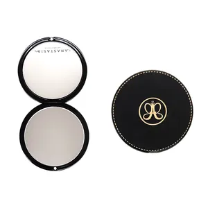 Miroirs de maquillage cosmétique carré et rond avec logo personnalisé OEM d'usine, miroir de courtoisie noir, miroirs de poche pliants double face