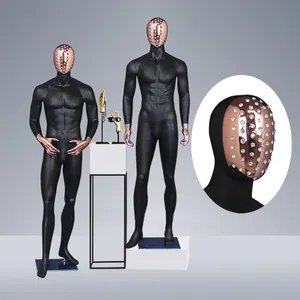 时尚的抽象钻石面显示香槟黑色模特男性商店使用全身人模特出售