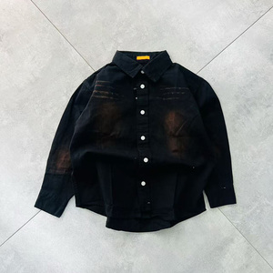 <span class=keywords><strong>Camicia</strong></span> in Denim Oversize Personalizzata con Lavaggio Acido, Stile Streetwear, Manica Lunga con Bottoni, 100% Cotone, per <span class=keywords><strong>Uomo</strong></span>, Estiva - Product Image 4