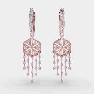 Boucles d'oreilles clous en diamant en argent sterling 925, bijoux fins de créateur pour femme, cadeau idéal pour mariages et célébrations - Product Image 3