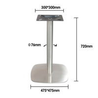 Base de table en acier inoxydable robuste pour la vente en gros, support de table monopoteau démontable pour projets hôteliers