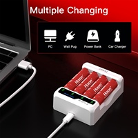 Batterie au lithium-ion AA 1,5 V à charge rapide, 3500 mWh, longue durée de vie, kit de 4 batteries et chargeur