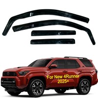 Nuevos Deflectores de Ventanilla para Toyota 4Runner 2025+, Juego de 4 Piezas, Viseras de Canal para Sol, Lluvia y Clima, Cubierta Embellecedora