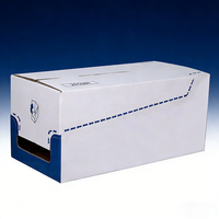 Boîte d'affichage rectangulaire en carton ondulé recyclable - Impression flexo, découpe personnalisée, boîte personnalisée pour les serviettes d'étagère de supermarché