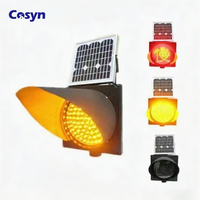 Lampe de signalisation jaune ambre IP65 à énergie solaire, LED, clignotante, pour la sécurité routière, les travaux routiers et les rampes d'accès autoroutiers