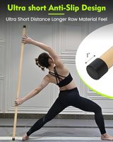 Bâton de yoga, bâton d'exercice de 1,5 m pour la mobilité, bâton d'étirement avec extrémités antidérapantes, bâton d'exercice pour le Pilates, l'équilibre