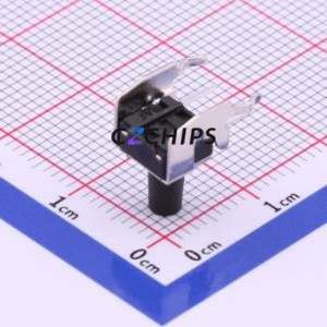 UK-B02124-G9.5-250 Tactile Switch Bent Lead Through Hole,6x6mm Single Pole Single Throw Round Button 2.5N Right Angle Insert - Product Image 2