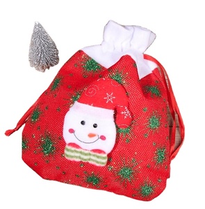 ถุงของขวัญคริสต์มาสผ้าลินินคุณภาพสูงลายการ์ตูนใหม่พร้อมโลโก้สั่งทำพิเศษ ถุงของขวัญซานตาคลอส - Product Image 2