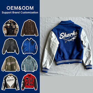 แจ็คเก็ตเบสบอล ปักโลโก้ตามสั่ง แจ็คเก็ตตัวอักษร สไตล์มหาวิทยาลัย เสื้อผ้าสตรีทแวร์ แขนหนัง ระบายอากาศได้ดี แจ็คเก็ตวาร์ซิตี้สำหรับผู้ชาย - Product Image 4