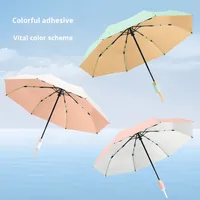 Nouvelle poignée de tulipe, parapluie automatique trois fois et demi enduit de couleur, cadeau de parapluie pour dames, publicité de parapluie de cadeau