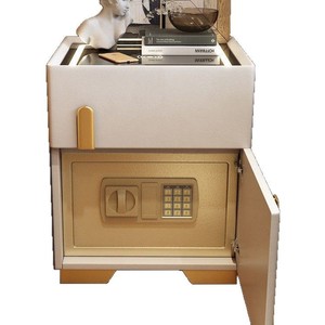 Smart <b>Bedside</b> <b>Table</b> With Integrated Safe Modern Minimalist Design Bedroom Nightstand Small Size Artificial Board Material - Product Image 3