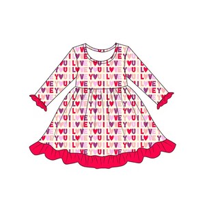 Robe trapèze mi-longue respirante en polyester/coton pour filles, imprimé personnalisé Cœur de la Saint-Valentin, Noeud, Père Noël, pour l'été - Product Image 6