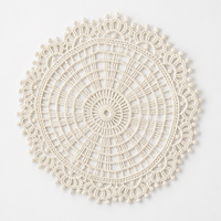 Sous-verre décoratif rond ajouré en dentelle brodée à la machine, style moderne, pour thé et café, 3 mm, écologique