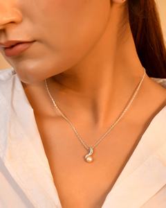 จี้ไข่มุก8มม. ชุบเงินสเตอริ่งใหม่-ดีไซน์แบบบิดทันสมัยอเนกประสงค์ของขวัญงานแต่งงาน - Product Image 2