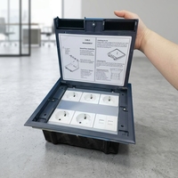 Prise de sol encastrée DT Concealed Carpethidden 4/6 modules 45*45 avec ports d'alimentation et CAT6 RJ45 pour immeuble de bureaux