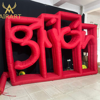 Lettres gonflables irrégulières personnalisées avec éclairage LED en option, Grandes lettres gonflables artistiques en 3D pour la décoration de festivals et de galeries