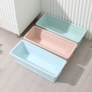 Classique rectangulaire Mini intérieur extérieur jardin <span class=keywords><strong>fleur</strong></span> planteur décoration de la maison en plastique céramique-comme Pot de plante en multitaille - Product Image 6