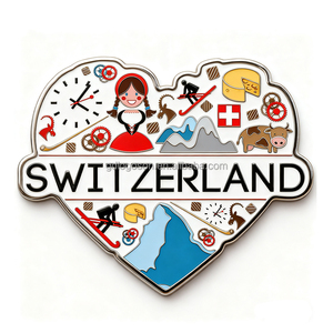Aimants de réfrigérateur en émail avec sites emblématiques de la <span class=keywords><strong>Suisse</strong></span> : Tour de l'Horloge <span class=keywords><strong>Suisse</strong></span>, <span class=keywords><strong>Alpes</strong></span>, Fromage, Aimant de réfrigérateur en métal <span class=keywords><strong>suisse</strong></span>, Souvenir de voyage - Product Image 4
