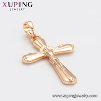 35530 Bijoux Xuping Nouveau design Sens du style 18K Or Croix Jésus Pâques Série religieuse Pendentif neutre polyvalent