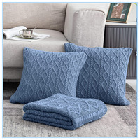 Soft Cosy Decorative Cable Knit Überwurf decke und Kissen Set Überwurf decke Set Gestrickte Überwurf decke Kissen bezüge
