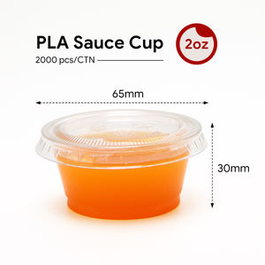 Taza de salsa biodegradable redonda 2oz taza de salsa PLA contenedor de condimentos de plástico para comida para llevar - Product Image 2