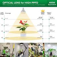 Ampoule LED de culture à spectre complet 36W E27, corps en plastique, angle de faisceau de 20 degrés pour la croissance et la fructification des plantes d'intérieur