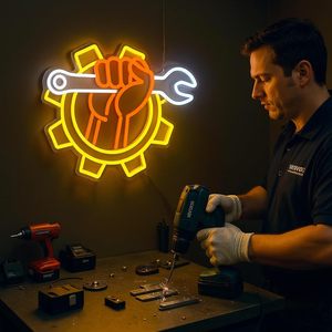 Enseigne lumineuse à clé pour décoration murale Enseigne de garage <span class=keywords><strong>LED</strong></span> alimentée par USB Logo de boutique, <span class=keywords><strong>néon</strong></span> <span class=keywords><strong>Led</strong></span> personnalisé - Product Image 4