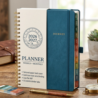Carnet de planification A5 personnalisé à spirale, couverture rigide, organisateur hebdomadaire et mensuel, journal pour la planification des objectifs professionnels et de bureau
