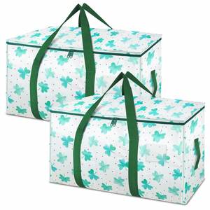 Extra Large Storage <b>Tote</b> with Zippers & Carrying Handles, Heavy-Duty Moving Bags for Laundry - Product Image 1