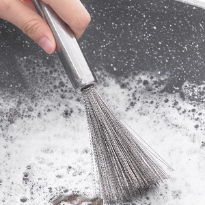 Stainless Steel Pot Brush Long Handle Steel Wire Kitchen Cleaning Brush For Dishware And Cookware - Product Image 2