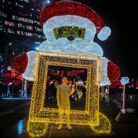 NeonShine Promotion Exceptionnelle : Figurine LED Père Noël 2,5 m de Haut, Étanche IP65, pour Intérieur/Extérieur, Jardin, Cabine Photo, Lumières Décoratives de Noël