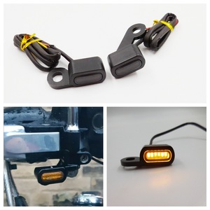 <span class=keywords><strong>Mini</strong></span> Luz de Conducción Doble Adecuada para Manillar de <span class=keywords><strong>Harley</strong></span> Glide Softail con Intermitentes LED - Product Image 2
