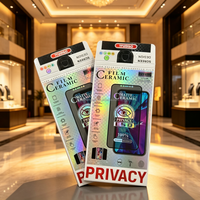 Protection d'écran de téléphone en verre trempé ultra-mince, emballage en boîte pliable ultra-fine avec laminage mat, gaufrage et revêtement UV