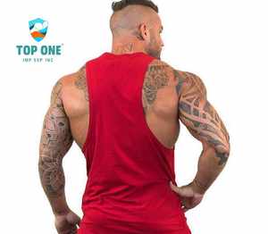 TopOne sin mangas al por mayor personalizado hombres Fitness culturismo que absorbe la humedad músculo camisa gimnasio desgaste ajuste deportes Stringer camiseta sin mangas - Product Image 6
