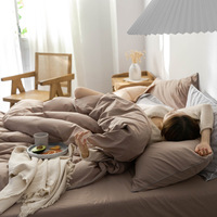 Exportation Japon |   Ensemble de literie quatre pièces en coton 100% pur de style japonais, utilisation universelle quatre saisons, housse de couette douce et respirante